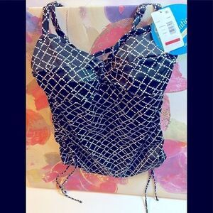 Swim solutions chain print underwire tankini top